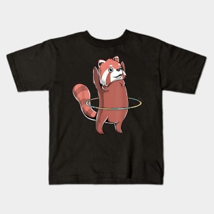 Red Panda Hula Hoop Dancer Dancing Cardio Workout Kids T-Shirt